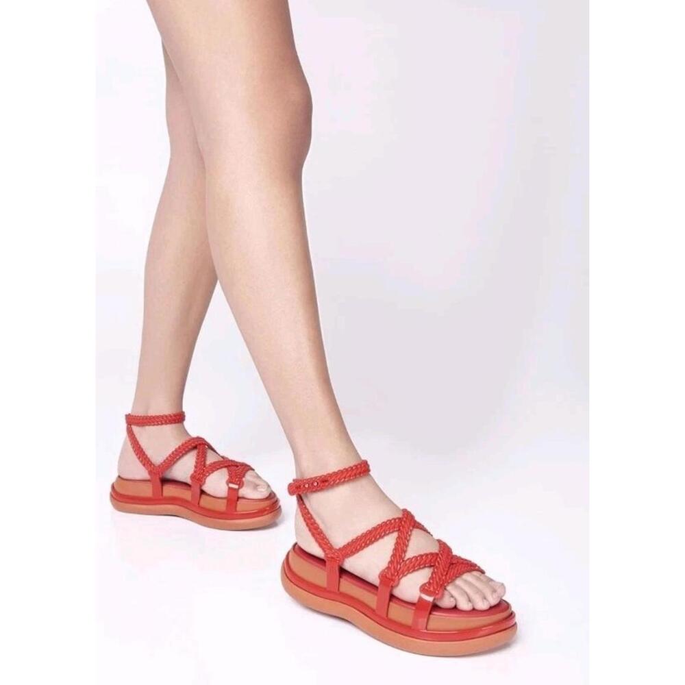 Melissa Red Braided Platform Sandals